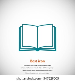Book icon isolated on whitebackground, flat design best vector icon