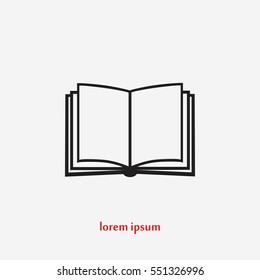 Book icon isolated on whitebackground, flat design best vector icon