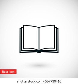 Book icon isolated on whitebackground, flat design best vector icon
