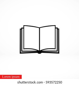 Book icon isolated on whitebackground, flat design best vector icon