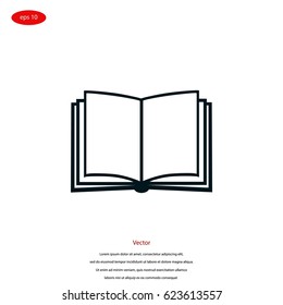 Book icon isolated on whitebackground, flat design best vector icon