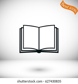 Book icon isolated on whitebackground, flat design best vector icon