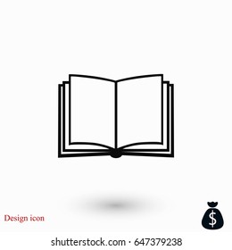 Book icon isolated on whitebackground, flat design best vector icon