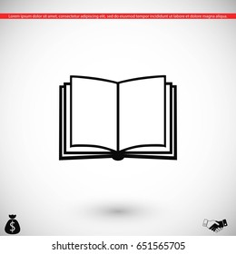 Book icon isolated on whitebackground, flat design best vector icon