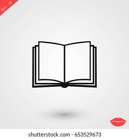 Book icon isolated on whitebackground, flat design best vector icon