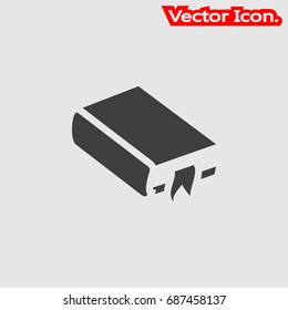 Book icon isolated sign symbol and flat style for app, web and digital design. Vector illustration.