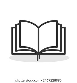 Book icon isolated vector illustration flat style on white background.