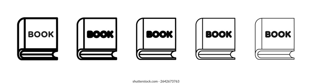 Ícone do livro vetor isolado no fundo branco definido