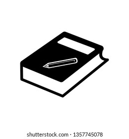 book icon, isolated, white background.  Flat vector graphic on isolated background