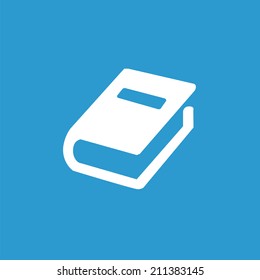 book icon, isolated, white on the blue background. Exclusive Symbols 