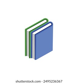 Book icon in isometric 3d style isolated on white background. Education symbol. design elements of book illustrations for various educational needs