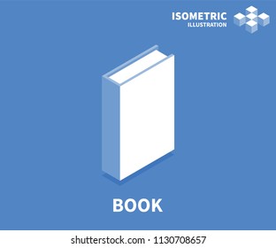 Book icon. Isometric template for web design in flat 3D style. Vector illustration.