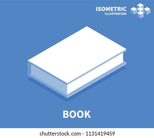 Book icon. Isometric template for web design in flat 3D style. Vector illustration.
