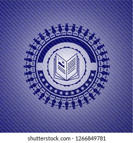 book icon with jean texture book icon with jean texture