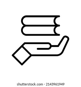 Book Icon. Line Art Style Design Isolated On White Background