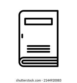 Book Icon. Line Art Style Design Isolated On White Background
