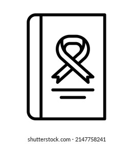Book Icon. Line Art Style Design Isolated On White Background