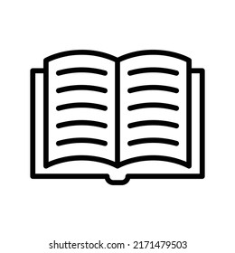 Book Icon. Line Art Style Design Isolated On White Background