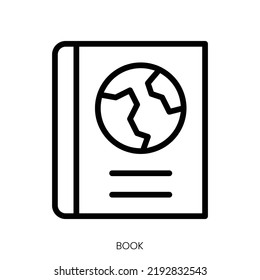 book icon. Line Art Style Design Isolated On White Background