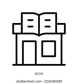 book icon. Line Art Style Design Isolated On White Background