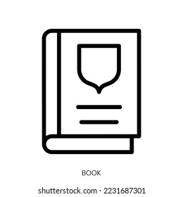 book icon. Line Art Style Design Isolated On White Background