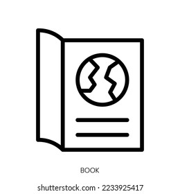 book icon. Line Art Style Design Isolated On White Background
