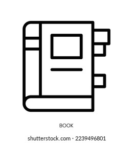 book icon. Line Art Style Design Isolated On White Background