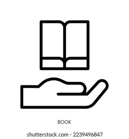 book icon. Line Art Style Design Isolated On White Background