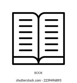 book icon. Line Art Style Design Isolated On White Background