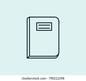 Book icon line isolated on clean background. Textbook concept drawing icon line in modern style. Vector illustration for your web site mobile logo app UI design.