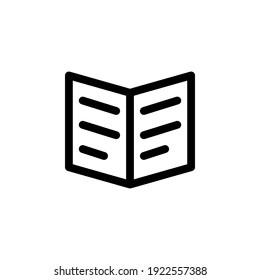 book icon. Line icon, outline vector sign, linear style pictogram isolated on white background.
