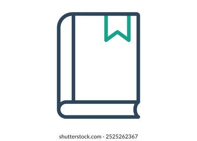 Book icon. line icon style. icon related to online course. education elements vector illustration