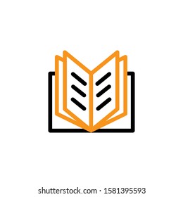 Book icon. Line and two colour design template