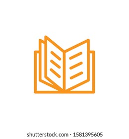 Book icon. Line and two colour design template