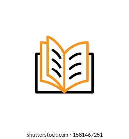 Book icon. Line and two colour design template