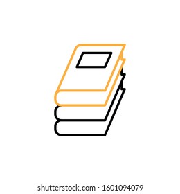Book icon. Line and two colour design template