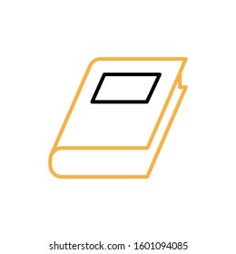 Book icon. Line and two colour design template