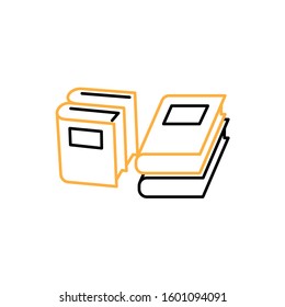 Book icon. Line and two colour design template