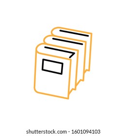 Book icon. Line and two colour design template