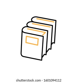 Book icon. Line and two colour design template