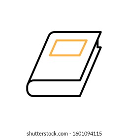 Book icon. Line and two colour design template