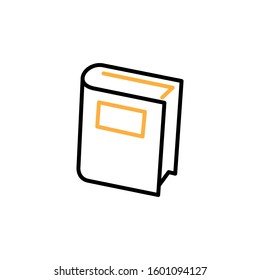 Book icon. Line and two colour design template