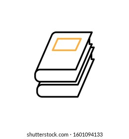 Book icon. Line and two colour design template