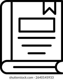 Book Icon Line Vector Illustration