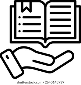 Book Icon Line Vector Illustration