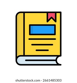 Book Icon Lineal Color Vector Illustration