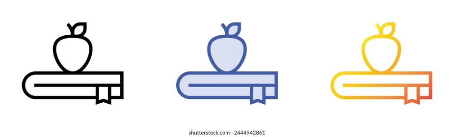 book icon. Linear, Blue Fill and Gradient Style Design Isolated On White Background