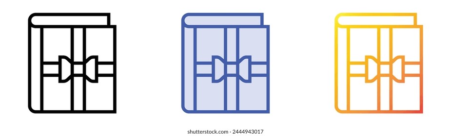 book icon. Linear, Blue Fill and Gradient Style Design Isolated On White Background