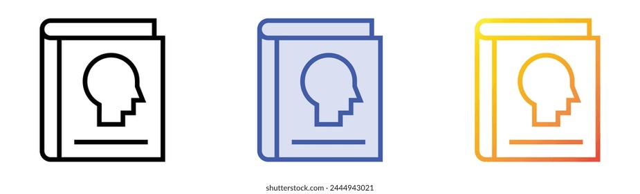 book icon. Linear, Blue Fill and Gradient Style Design Isolated On White Background