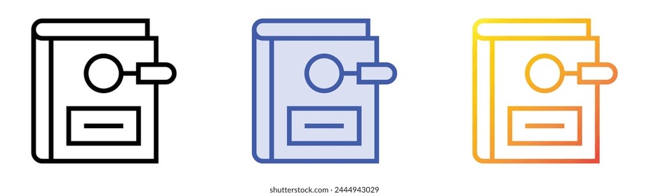 book icon. Linear, Blue Fill and Gradient Style Design Isolated On White Background